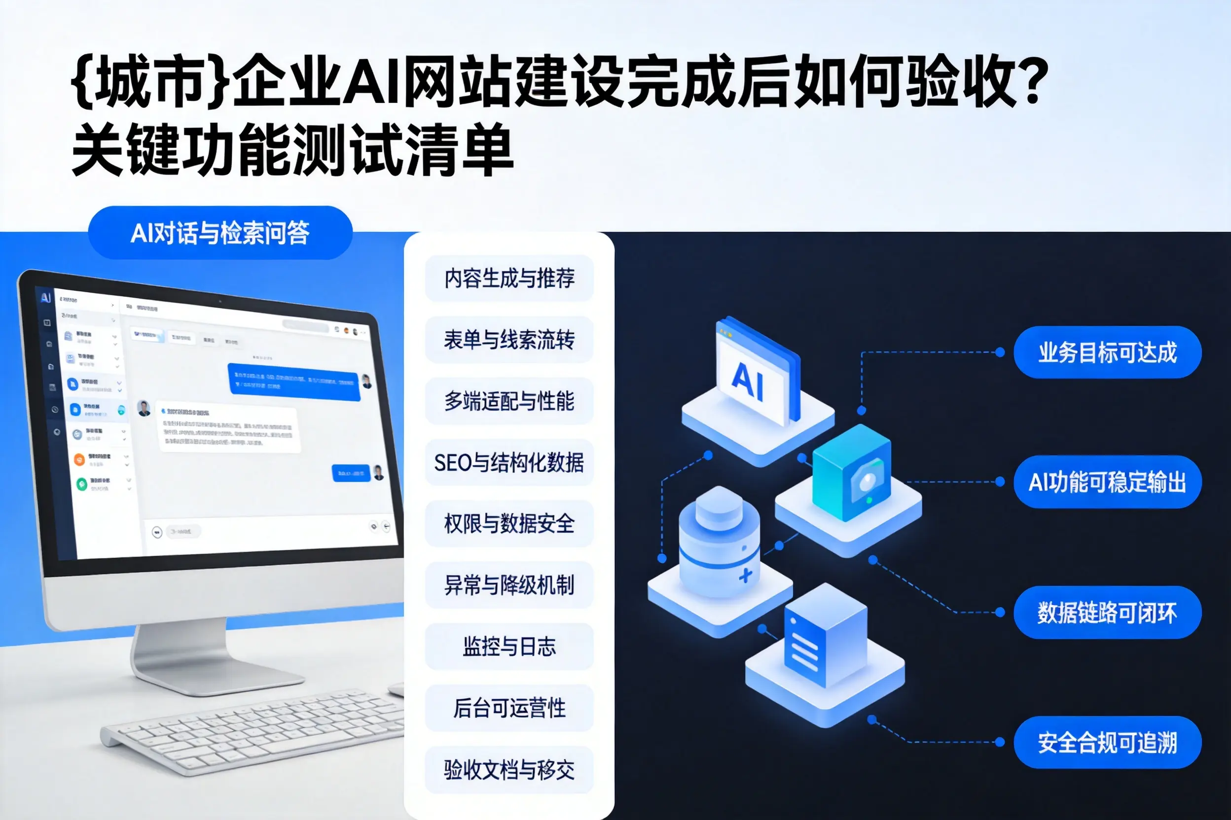 南宁企业AI网站建设完成后如何验收?关键功能测试清单