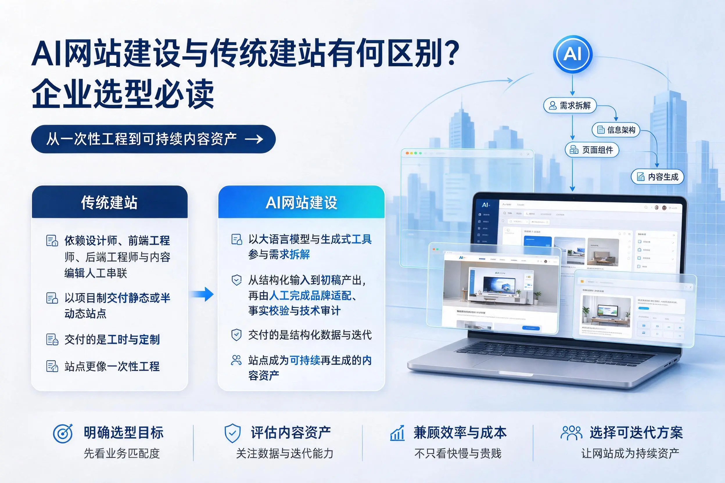 AI网站建设与传统建站有何区别？南宁企业选型必读