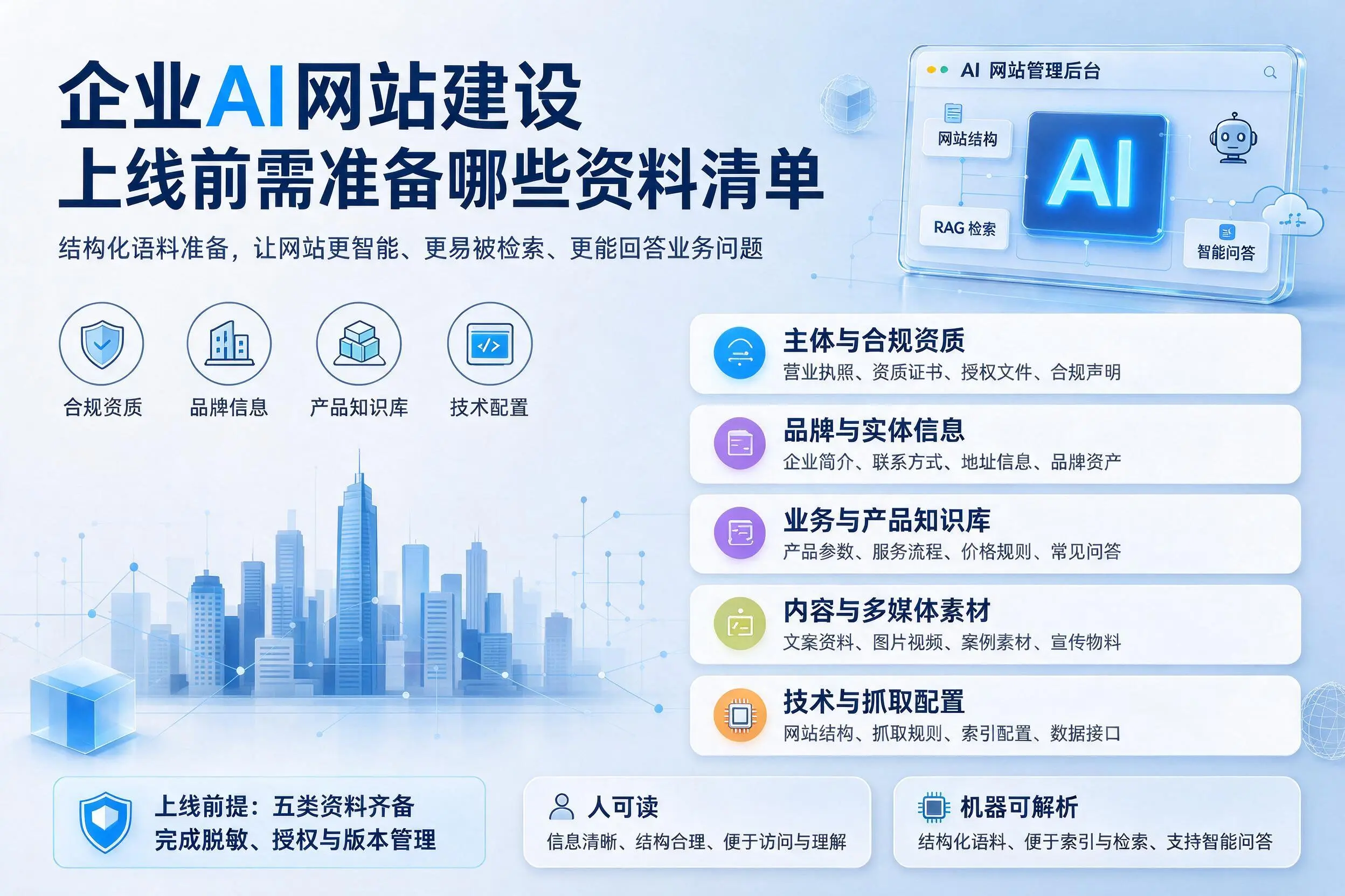 南宁企业AI网站建设上线前需准备哪些资料清单