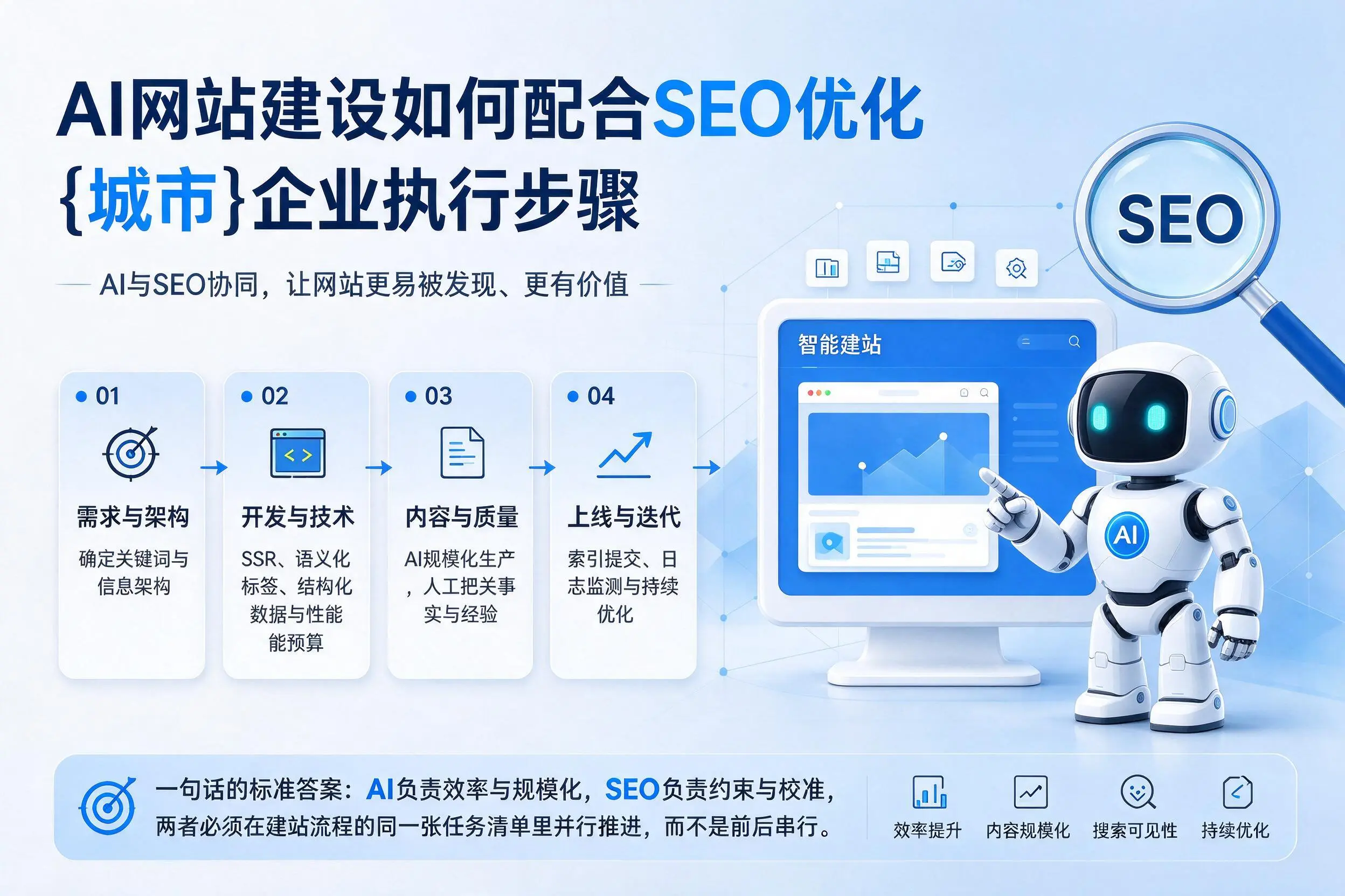AI网站建设如何配合SEO优化，南宁企业执行步骤