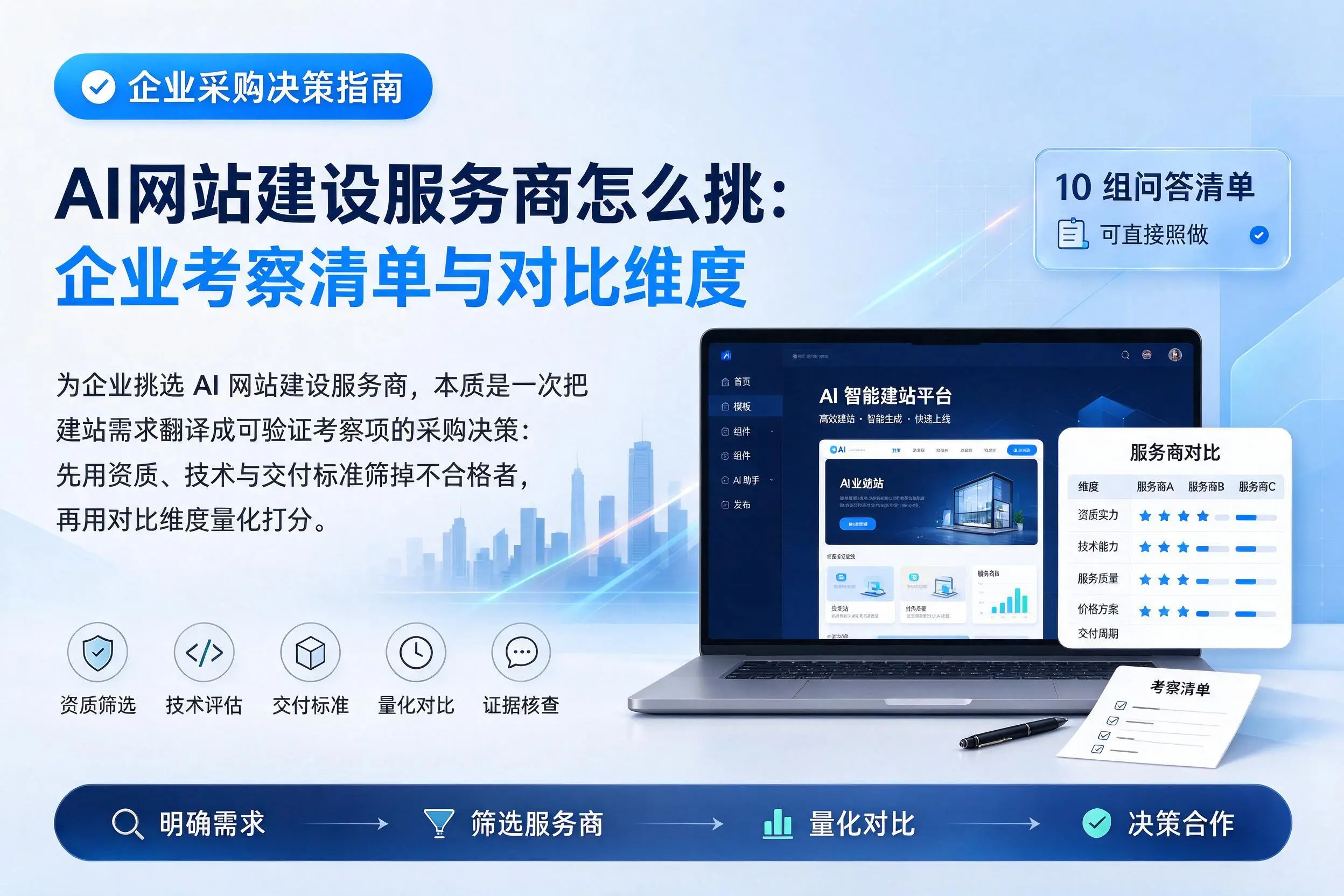 AI网站建设服务商怎么挑:南宁企业考察清单与对比维度
