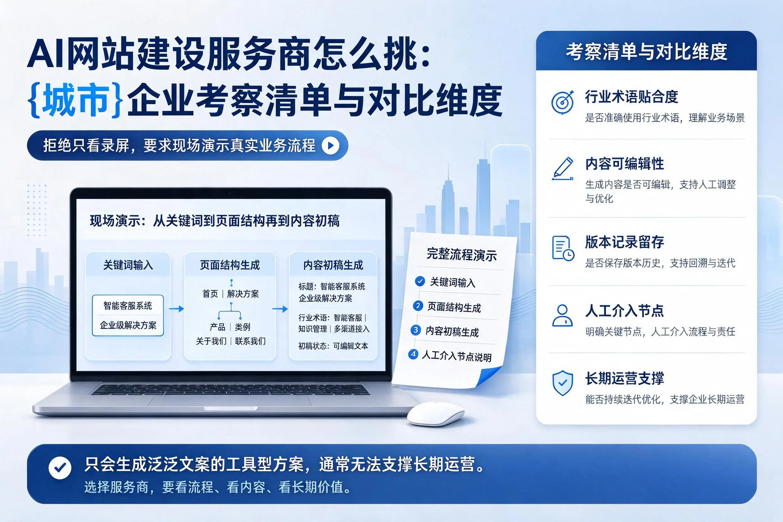 AI网站建设服务商怎么挑:南宁企业考察清单与对比维度