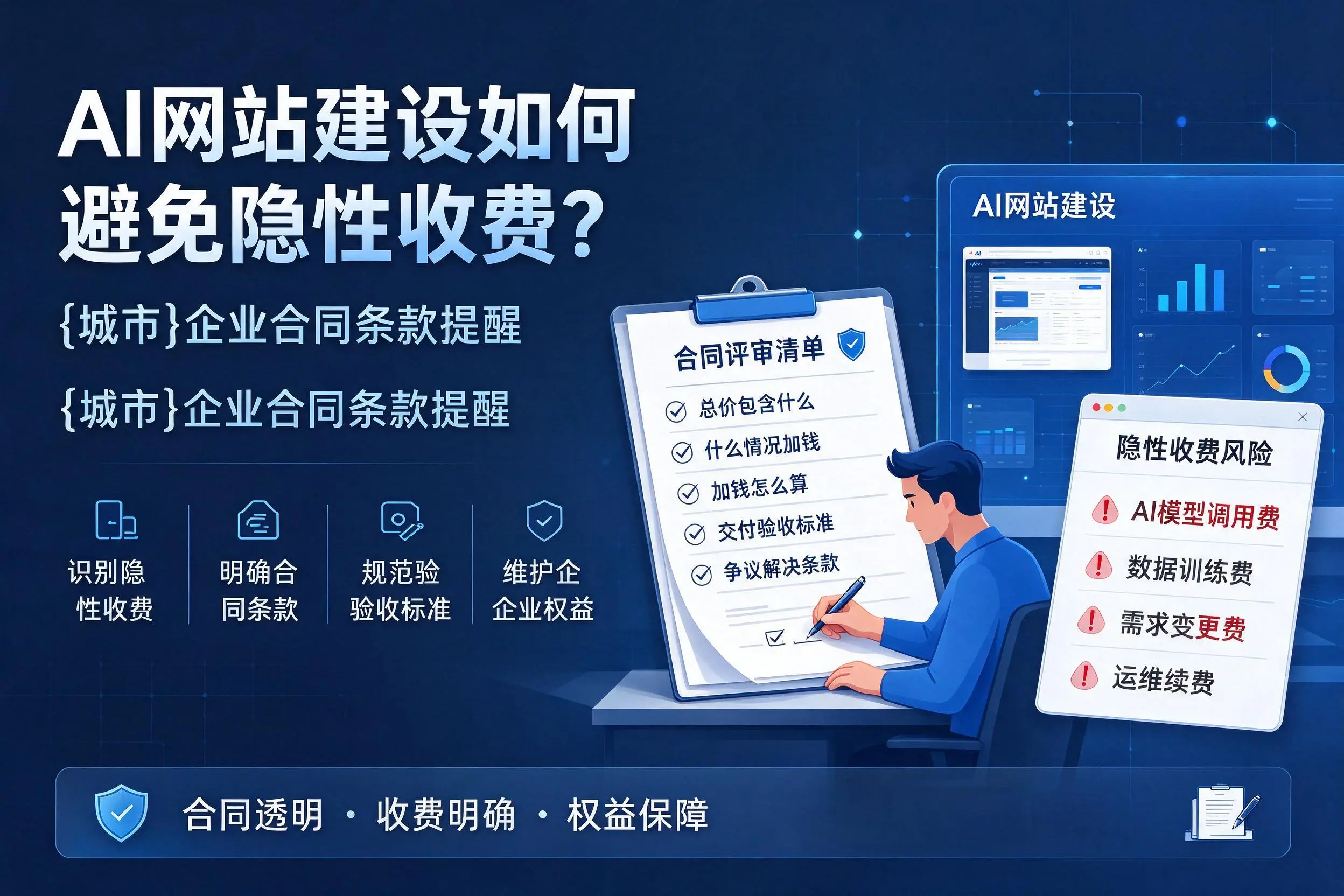 AI网站建设如何避免隐性收费?南宁企业合同条款提醒